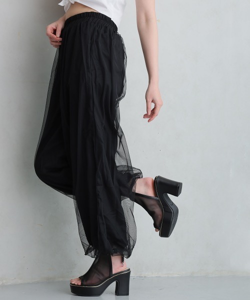 DEMETER(デメテル)の「厚底 プラットフォーム アンクルストラップ チュールサンダル(サンダル・レディース・ベージュ/ブラック・M/S/LL/L)」の19枚目の写真