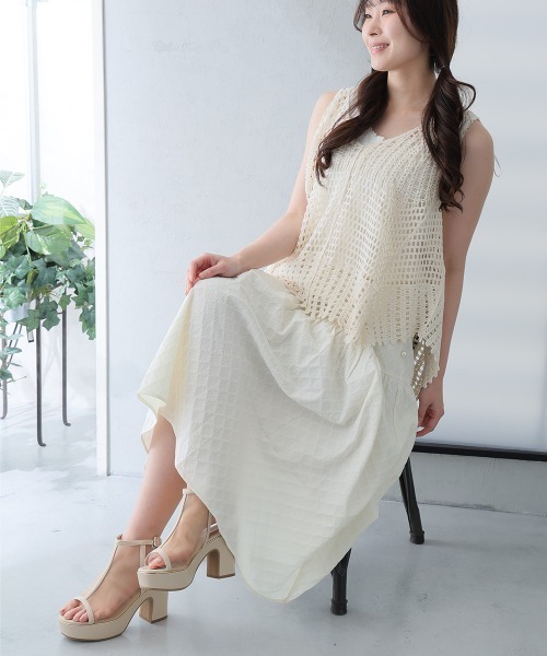 DEMETER(デメテル)の「厚底 プラットフォーム アンクルストラップ チュールサンダル(サンダル・レディース・ベージュ/ブラック・M/S/LL/L)」の22枚目の写真