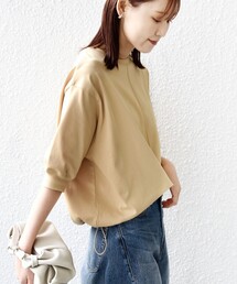 【WEB限定】〈接触冷感 / 汗染み防止加工〉オーガニック コットン 裾 ドロスト トップス
