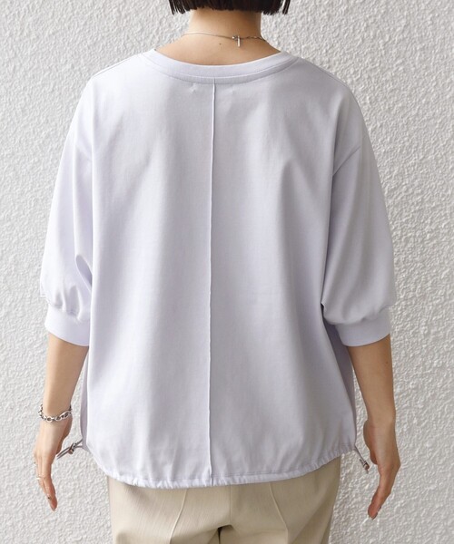 SHIPS(シップス)の「【WEB限定】〈接触冷感 / 汗染み防止加工〉オーガニック コットン 裾 ドロスト トップス(Tシャツ/カットソー・レディース・ライラック/ベージュ系/ダークグレー・ONE SIZE)」の21枚目の写真