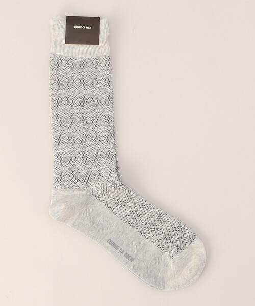 COMME CA MEN（コムサメン）の「アーガイル柄 クルーソックス（ソックス/靴下・メンズ・ネイビー/グレー/ブラック・27.0cm）」の3枚目の写真