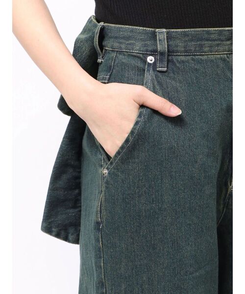 CALNAMUR（カルナムール）の「オーバーダイバックリボンデニムパンツ（デニムパンツ・レディース・ブラック/ブルー・X-SMALL/SMALL/MEDIUM）」の12枚目の写真