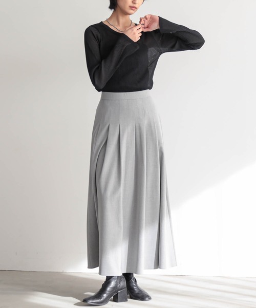 for/c(フォーシー)の「シアープリーツL/Sトップス【サスティナブル】(ニット/セーター・レディース・ピンク/オフホワイト/チャコールグレー/ブラック・M/L)」の14枚目の写真