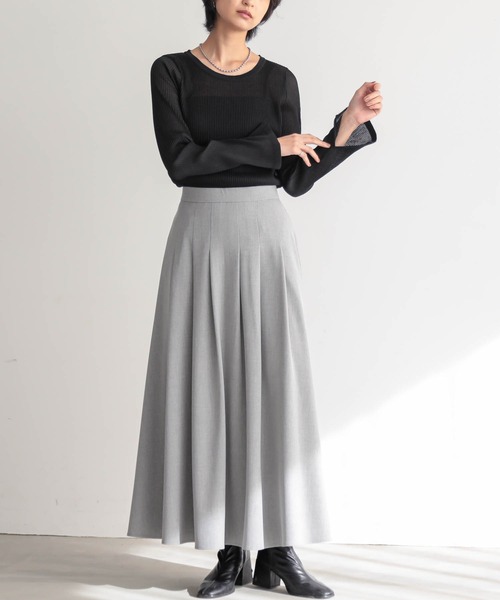 for/c(フォーシー)の「シアープリーツL/Sトップス【サスティナブル】(ニット/セーター・レディース・ピンク/オフホワイト/チャコールグレー/ブラック・M/L)」の15枚目の写真