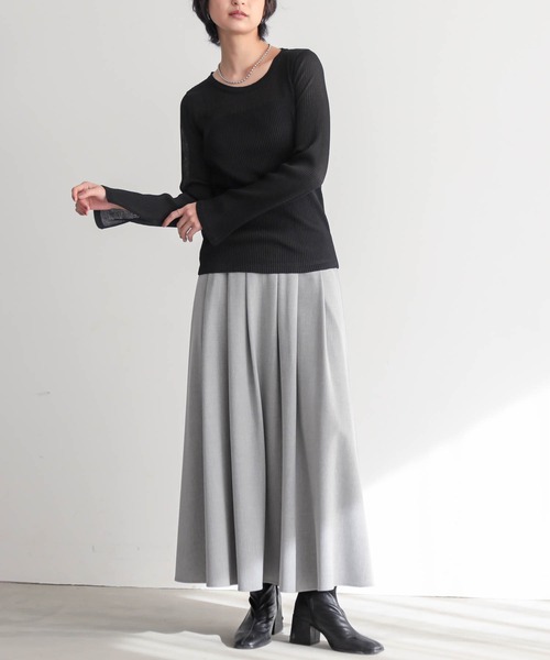 for/c(フォーシー)の「シアープリーツL/Sトップス【サスティナブル】(ニット/セーター・レディース・ピンク/オフホワイト/チャコールグレー/ブラック・M/L)」の18枚目の写真
