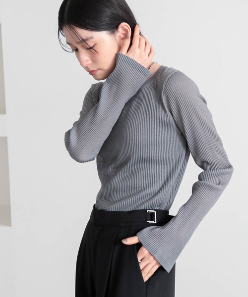 for/c(フォーシー)の「シアープリーツL/Sトップス【サスティナブル】(ニット/セーター・レディース・ピンク/オフホワイト/チャコールグレー/ブラック・M/L)」の22枚目の写真