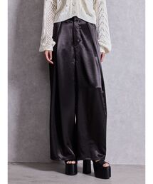 GYDA | サテンタックワイドパンツ(スラックス)