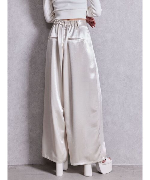 GYDA（ジェイダ）の「サテンタックワイドパンツ（スラックス・レディース・ブラック/アイボリー・FREE）」の12枚目の写真