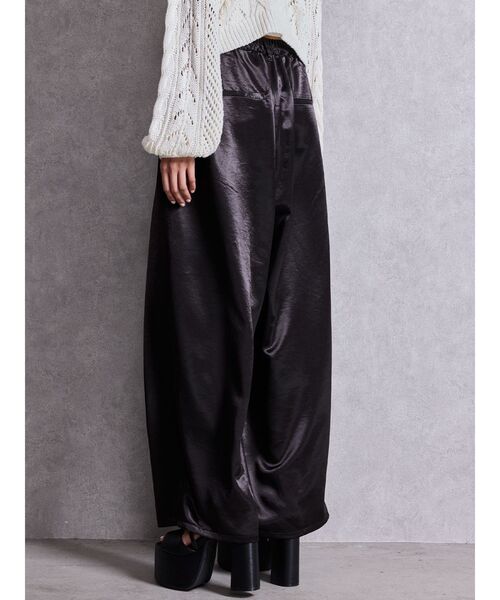 GYDA（ジェイダ）の「サテンタックワイドパンツ（スラックス・レディース・ブラック/アイボリー・FREE）」の14枚目の写真