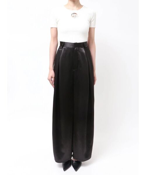 GYDA（ジェイダ）の「サテンタックワイドパンツ（スラックス・レディース・ブラック/アイボリー・FREE）」の22枚目の写真