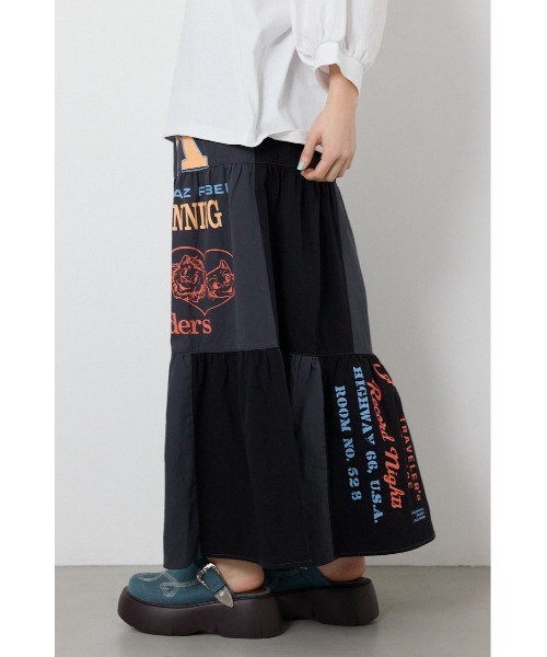 RODEO CROWNS WIDE BOWL（ロデオクラウンズワイドボウル）の「カスタムティアードスカート（スカート・レディース・ブラック系その他/ホワイト系その他・FREE）」の3枚目の写真