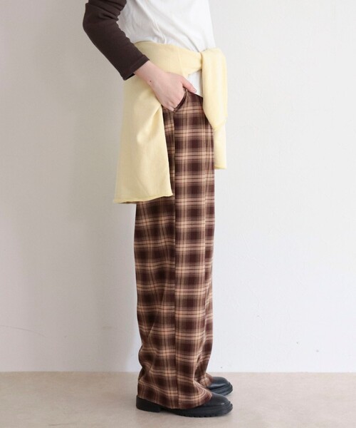 fredy emue(フレディエミュ)の「チェック柄ワイドパンツ(その他パンツ・レディース・ブラウン系その他/ブルー系その他・38)」の10枚目の写真
