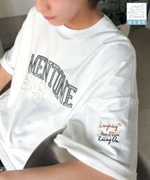 Java（ジャバ）の「《JaVaジャバコラボ》【吸水速乾機能付き】Tシャツ派にこそ試してほしい!さらっと夏場も快適なカレッジロゴ 飛び刺繍 ミニ裏毛Tシャツ（Tシャツ/カットソー）」