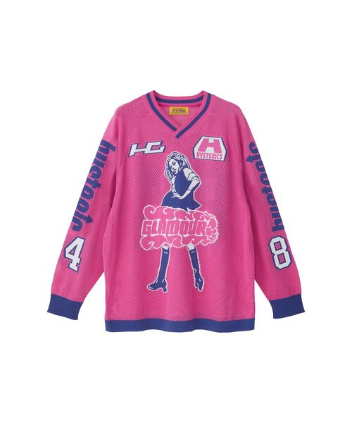 HYSTERIC GLAMOUR（ヒステリックグラマー）の「HYSTERIC84ジャカードメッシュ プルオーバー（ニット/セーター・レディース・ブラック/ピンク/ホワイト・FREE）」の3枚目の写真