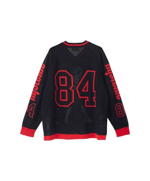 HYSTERIC GLAMOUR（ヒステリックグラマー）の「HYSTERIC84ジャカードメッシュ プルオーバー（ニット/セーター・レディース・ブラック/ピンク/ホワイト・FREE）」の6枚目の写真