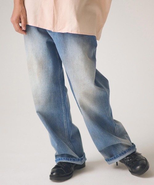 ADAM PATEK(アダムパテック)の「mp14762-aged finish denim pant デニムパンツ(AP2618036)(デニムパンツ・メンズ・ブラック/ブルー・3/2/1)」の2枚目の写真