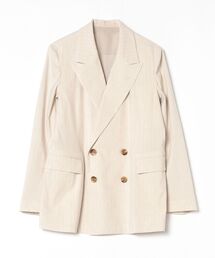 ROYAL FLASH | ＠ストレッチリネンコットン　ピンストライプダブルＪＫ(その他アウター)