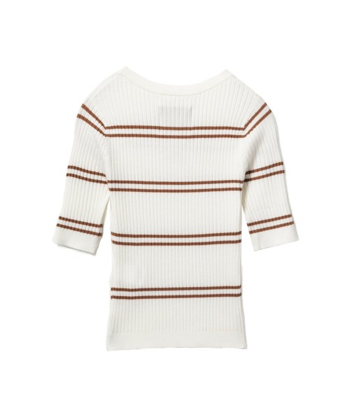 APEE BY A BATHING APE(エイピーバイアベイシングエイプ)の「FITTED STRIPES SWEATER(ニット/セーター・レディース・ネイビー/アイボリー・X-SMALL/SMALL)」の3枚目の写真