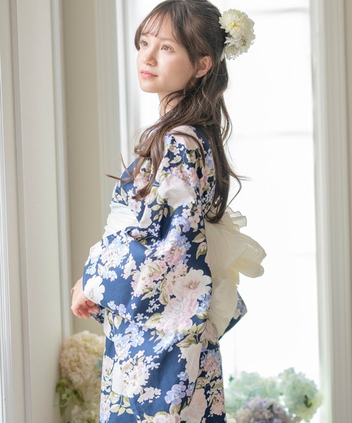 Catherine Cottage(キャサリンコテージ)の「2WAYセパレート浴衣セット(lady's)(浴衣・レディース・ブラック系3/ブルーパープル/ネイビー系1/ブラック/ライトブルー・FREE)」の4枚目の写真