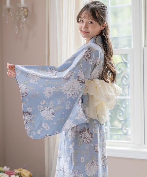Catherine Cottage(キャサリンコテージ)の「2WAYセパレート浴衣セット(lady's)(浴衣・レディース・ブラック系3/ブルーパープル/ネイビー系1/ブラック/ライトブルー・FREE)」の3枚目の写真