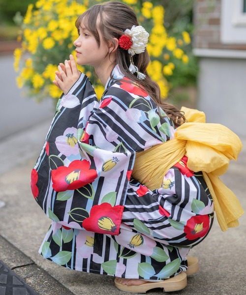 Catherine Cottage（キャサリンコテージ）の「2WAYセパレート浴衣セット（lady's）（浴衣・レディース・ブラック系3/ブルーパープル/ネイビー系1/ブラック/ライトブルー・FREE）」の14枚目の写真