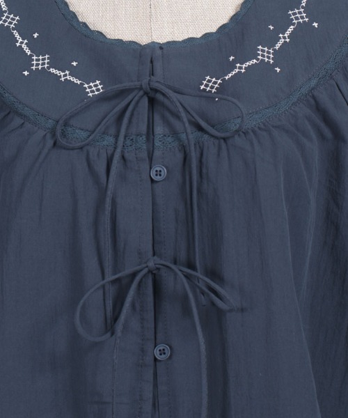 axes femme（アクシーズファム）の「コットンブラウス（シャツ/ブラウス・レディース・ネイビー/ホワイト・FREE）」の14枚目の写真