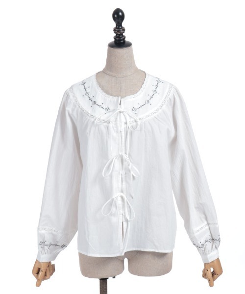 axes femme（アクシーズファム）の「コットンブラウス（シャツ/ブラウス・レディース・ネイビー/ホワイト・FREE）」の19枚目の写真