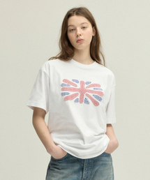 URBANDTYPE | ユニオンジャックアップリケTシャツ_ホワイト(Tシャツ/カットソー)