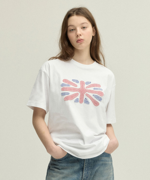 URBANDTYPE(アーバンディタイプ)の「ユニオンジャックアップリケTシャツ_ホワイト(Tシャツ/カットソー・レディース・その他・SMALL/MEDIUM/LARGE/X-LARGE)」の1枚目の写真