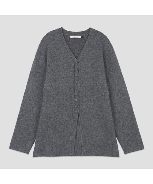 ATELIER NAIN(アトリエナイン)の「ANGORA BLENDED KNIT CARDIGAN(CD-2234)(カーディガン/ボレロ・レディース・ヘザーグレー/アイボリー・FREE)」の1枚目の写真