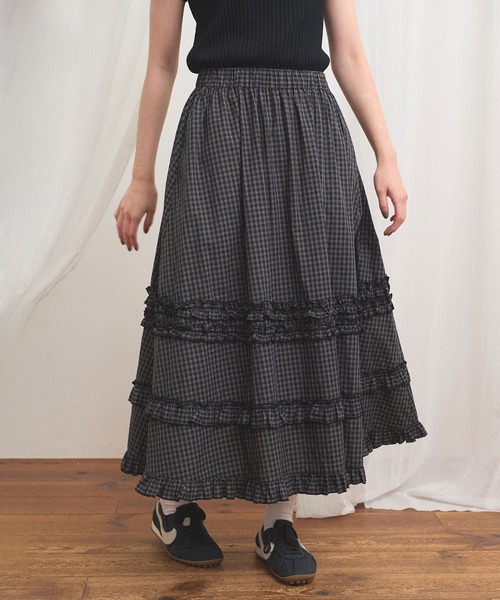 fig London(フィグロンドン)の「deco skirt(スカート・レディース・ホワイト/ブラック/チェック・FREE)」の3枚目の写真