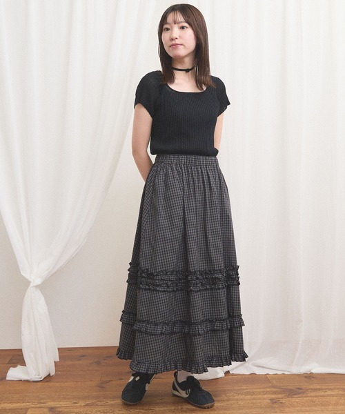 fig London(フィグロンドン)の「_deco skirt(スカート・レディース・ホワイト/ブラック/チェック・FREE)」の20枚目の写真