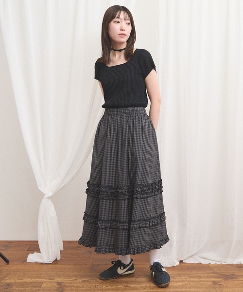 fig London(フィグロンドン)の「_deco skirt(スカート・レディース・ホワイト/ブラック/チェック・FREE)」の19枚目の写真