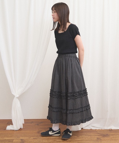 fig London(フィグロンドン)の「_deco skirt(スカート・レディース・ホワイト/ブラック/チェック・FREE)」の18枚目の写真