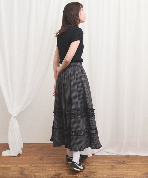fig London(フィグロンドン)の「deco skirt(スカート・レディース・ホワイト/ブラック/チェック・FREE)」の15枚目の写真