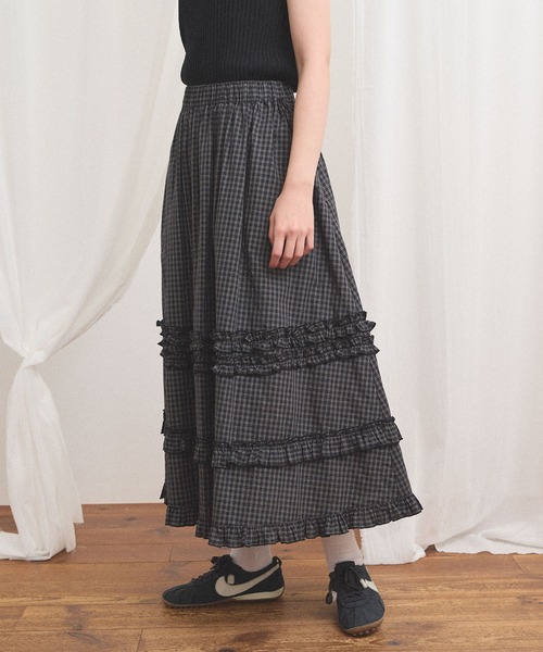 fig London(フィグロンドン)の「deco skirt(スカート・レディース・ホワイト/ブラック/チェック・FREE)」の18枚目の写真