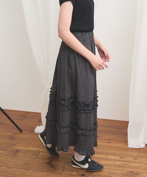 fig London(フィグロンドン)の「deco skirt(スカート・レディース・ホワイト/ブラック/チェック・FREE)」の17枚目の写真