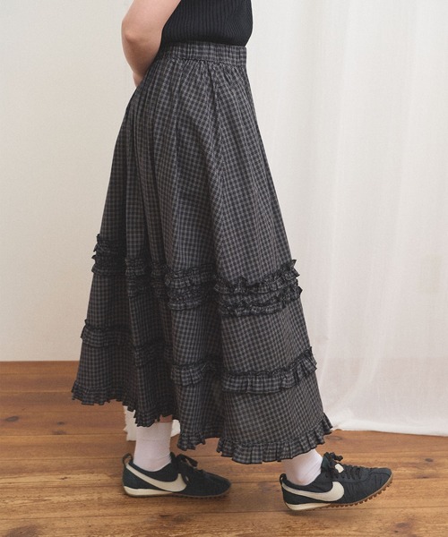 fig London(フィグロンドン)の「deco skirt(スカート・レディース・ホワイト/ブラック/チェック・FREE)」の16枚目の写真