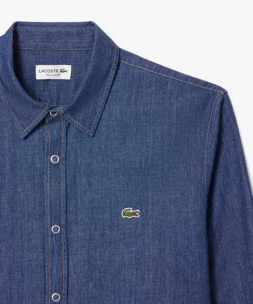 LACOSTE（ラコステ）の「ライトウェイトデニムシャツ（シャツ/ブラウス・メンズ・ライトブルー/インディゴブルー・39/38/41/40）」の19枚目の写真