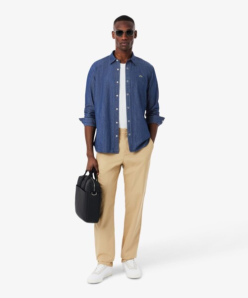 LACOSTE（ラコステ）の「ライトウェイトデニムシャツ（シャツ/ブラウス・メンズ・ライトブルー/インディゴブルー・39/38/41/40）」の21枚目の写真