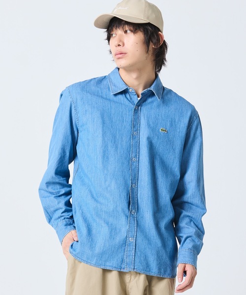 LACOSTE（ラコステ）の「ライトウェイトデニムシャツ（シャツ/ブラウス・メンズ・ライトブルー/インディゴブルー・39/38/41/40）」の4枚目の写真