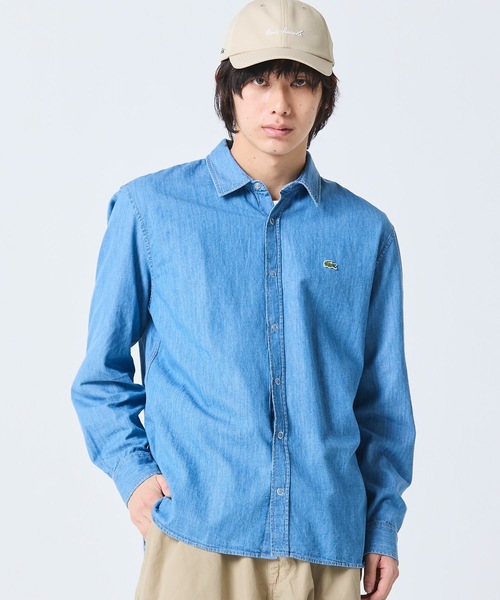 LACOSTE（ラコステ）の「ライトウェイトデニムシャツ（シャツ/ブラウス・メンズ・ライトブルー/インディゴブルー・39/38/41/40）」の6枚目の写真