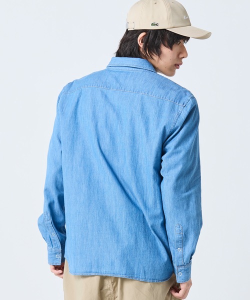 LACOSTE（ラコステ）の「ライトウェイトデニムシャツ（シャツ/ブラウス・メンズ・ライトブルー/インディゴブルー・39/38/41/40）」の8枚目の写真