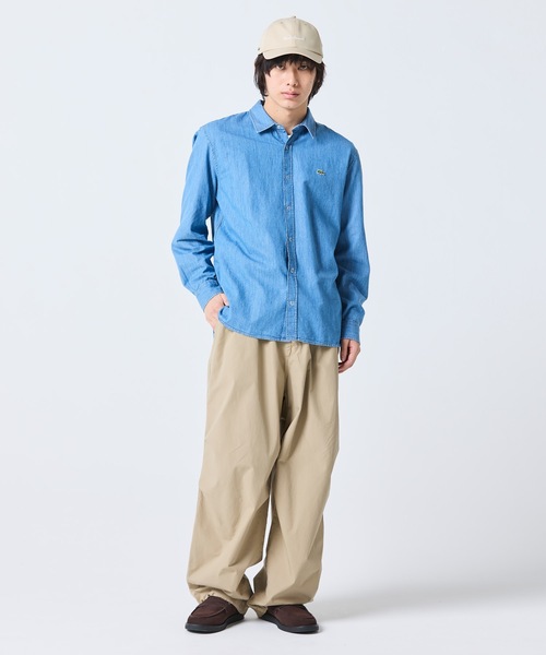 LACOSTE（ラコステ）の「ライトウェイトデニムシャツ（シャツ/ブラウス・メンズ・ライトブルー/インディゴブルー・39/38/41/40）」の12枚目の写真