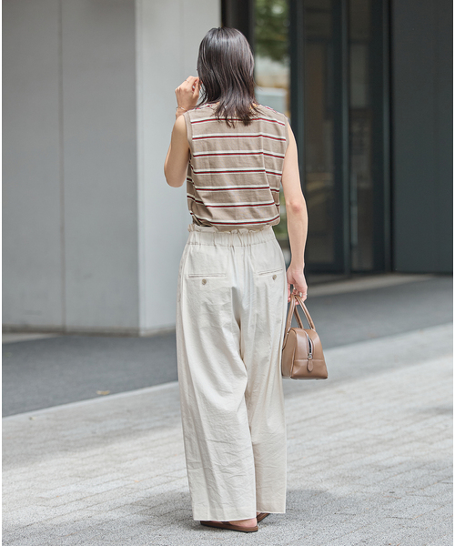 JOURNAL STANDARD（ジャーナルスタンダード）の「汗ジミ防止天竺ボーダーノースリーブ（Tシャツ/カットソー・レディース・レッド/チョコ/ブラック/ベージュ・FREE）」の18枚目の写真