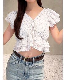 RESEXXY | フラワークロップドフリルブラウス(シャツ/ブラウス)