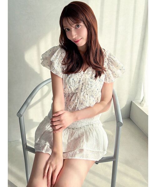 RESEXXY(リゼクシー)の「フラワークロップドフリルブラウス(シャツ/ブラウス・レディース・ピンク/ホワイト/ブラック・FREE)」の17枚目の写真