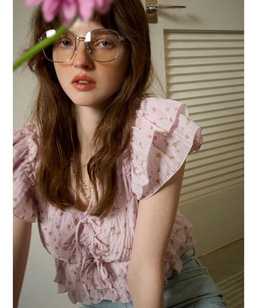 RESEXXY(リゼクシー)の「フラワークロップドフリルブラウス(シャツ/ブラウス・レディース・ピンク/ホワイト/ブラック・FREE)」の20枚目の写真