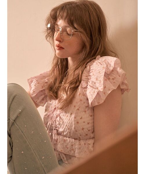 RESEXXY(リゼクシー)の「フラワークロップドフリルブラウス(シャツ/ブラウス・レディース・ピンク/ホワイト/ブラック・FREE)」の21枚目の写真