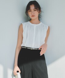 【WEB限定】トリコットジャージー ギャザー カットソー